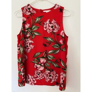 Red Floral Top